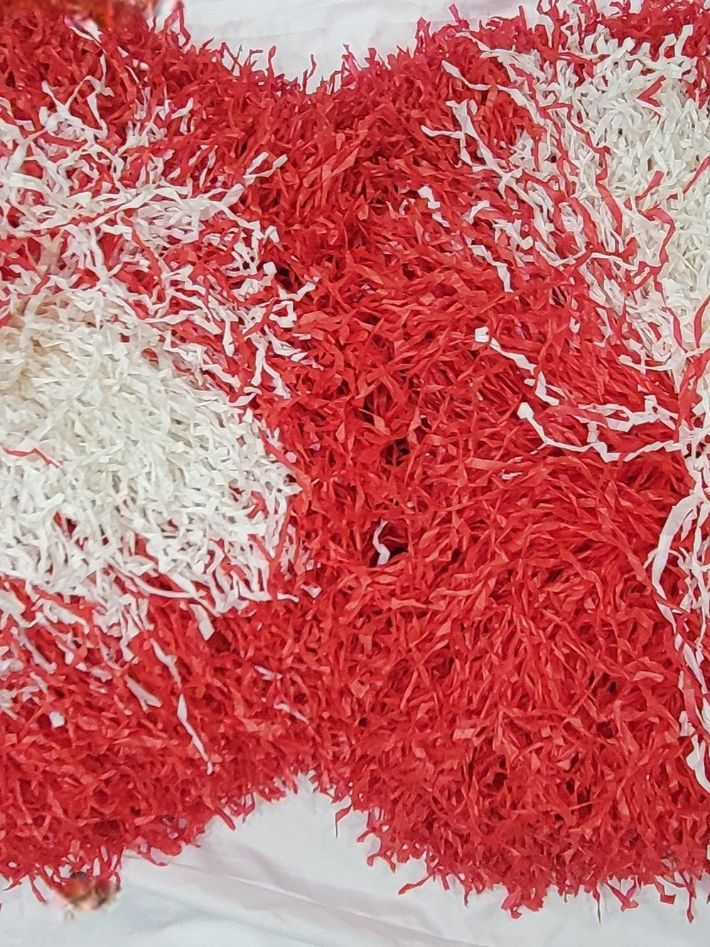 Vtg Herkie Cheerleader Supply Co Pom Poms Red White Bullseye Set Of Two
